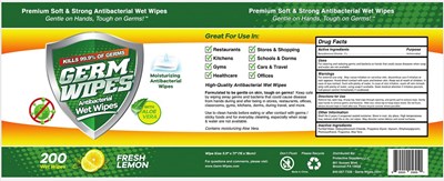200 Wipes Label (200 Wet Wipes)